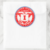 Étiquette de première classe des lignes des États- (Sac)