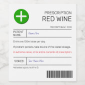Étiquette de prescription de vin rouge (Étiquettes simples)