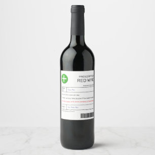 Étiquette de prescription de vin rouge