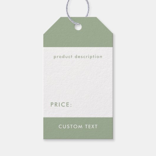 Étiquette de prix à code QR vert sauge moderne per (Devant)