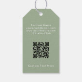 Étiquette de prix à code QR vert sauge moderne per (Dos)