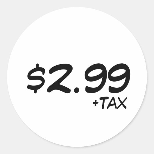 Étiquette de prix avec taxe (Devant)