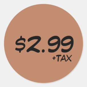 Étiquette de prix avec taxe