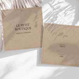Étiquette de prix carrée en papier kraft simple