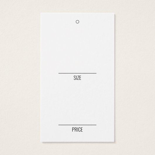 Étiquette de prix d'affichage blanc simple (Dos)