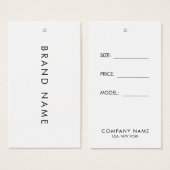 Étiquette de prix d'affichage blanc simple (Devant & derrière)