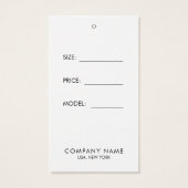 Étiquette de prix d'affichage blanc simple (Dos)