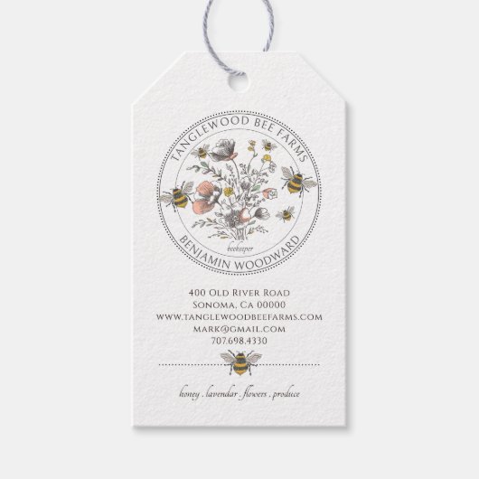 Étiquette de prix d'apiculture élégante (Devant)