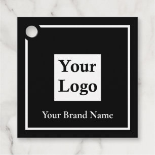 Étiquette de prix de carré noir moderne de logo pe