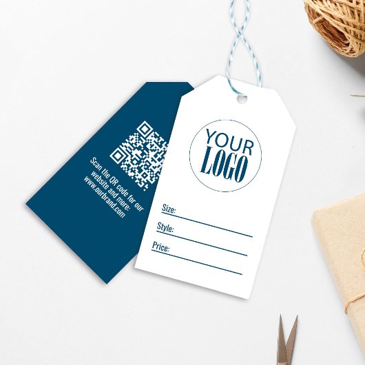 Étiquette de prix de code QR moderne de logo d'ent