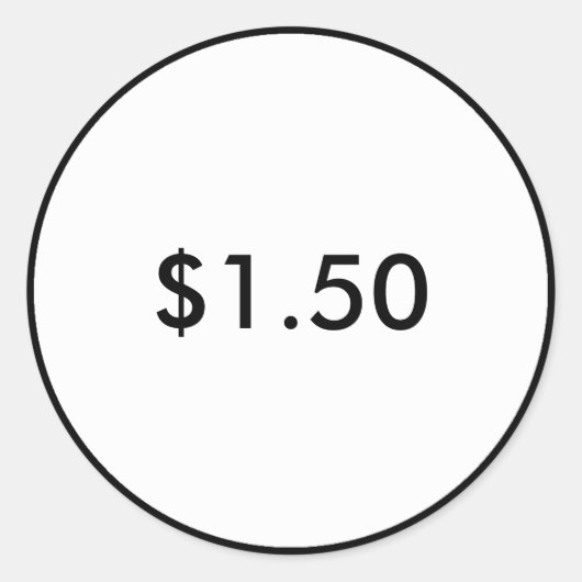 Étiquette de prix de détail noir et blanc (Devant)