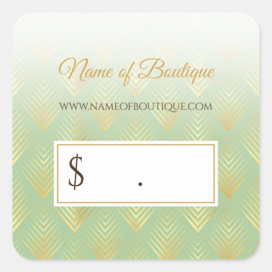 Étiquette de prix de la boutique Mint Gold (Devant)
