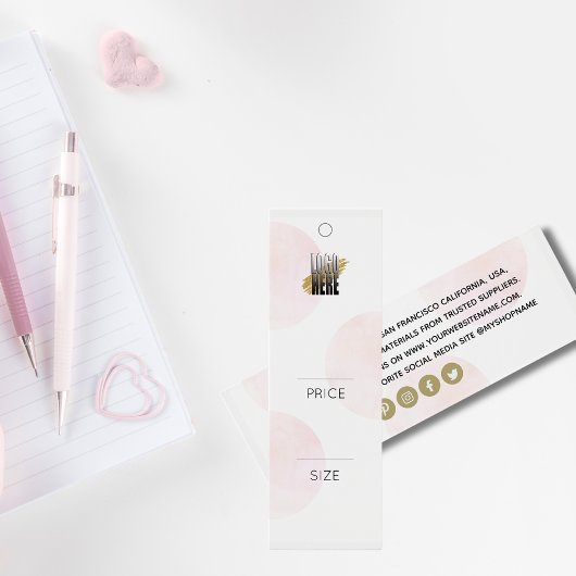 Étiquette de prix de l'habillement de mode de logo