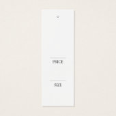 Étiquette de prix de l'habit blanc simple (Dos)