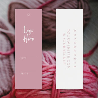Étiquette de prix de logo rose pâle minimaliste Mi
