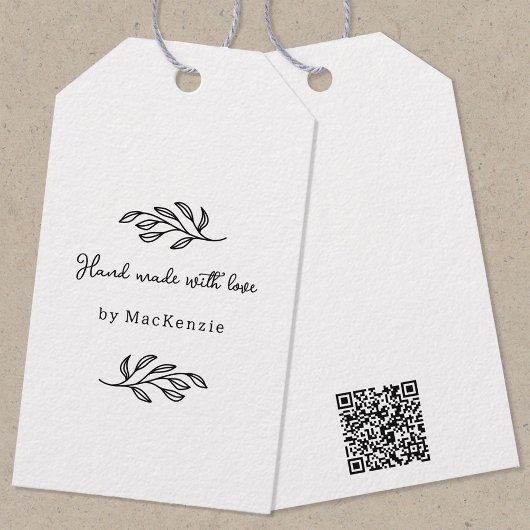Étiquette de prix de produit avec QR code fait mai