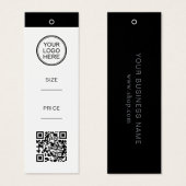 Étiquette de prix de produit moderne avec code QR (Devant & derrière)