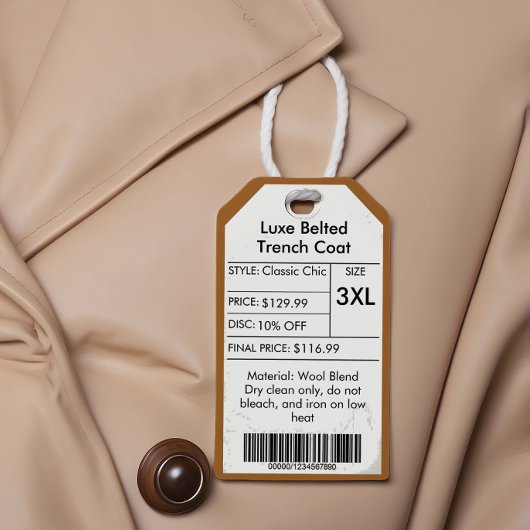 Étiquette de prix de remise Gold Custom Logo Petit