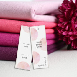 Étiquette de prix de réseau social aquarelle rose