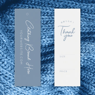 Étiquette de prix de script bleu poussiéreux minim
