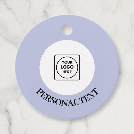 Étiquette de prix de texte de logo bleu poudré (Devant)