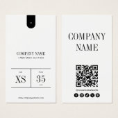 Étiquette de prix de vêtement à code QR minimalist (Devant & derrière)