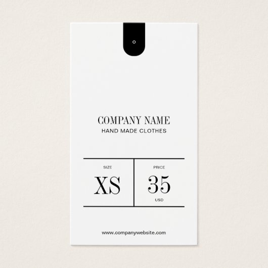 Étiquette de prix de vêtement à code QR minimalist (Devant)