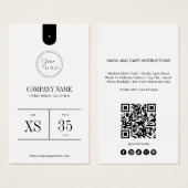 Étiquette de prix de vêtement à code QR minimalist (Devant & derrière)