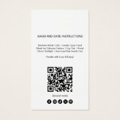 Étiquette de prix de vêtement à code QR minimalist (Dos)