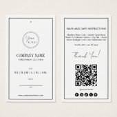 Étiquette de prix de vêtement à code QR minimalist (Devant & derrière)