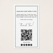 Étiquette de prix de vêtement à code QR minimalist (Dos)