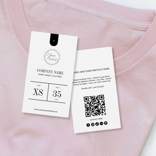 Étiquette de prix de vêtement à code QR minimalist