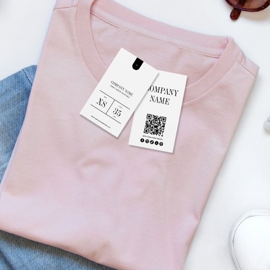 Étiquette de prix de vêtement à code QR minimalist