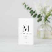 Étiquette de prix de vêtement à monogramme minimal (Debout devant)
