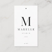 Étiquette de prix de vêtement à monogramme minimal (Devant)