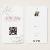 Étiquette de prix de vêtement avec code QR de logo (Devant & derrière)