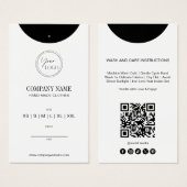 Étiquette de prix de vêtement avec code QR minimal (Devant & derrière)