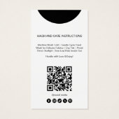 Étiquette de prix de vêtement avec code QR minimal (Dos)