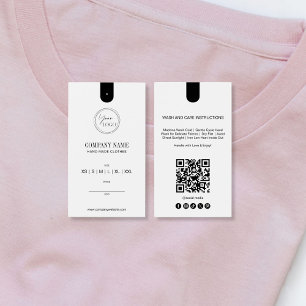 Étiquette de prix de vêtement avec code QR minimal