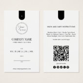 Étiquette de prix de vêtement avec code QR minimal (Devant & derrière)