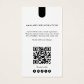 Étiquette de prix de vêtement avec code QR minimal (Dos)