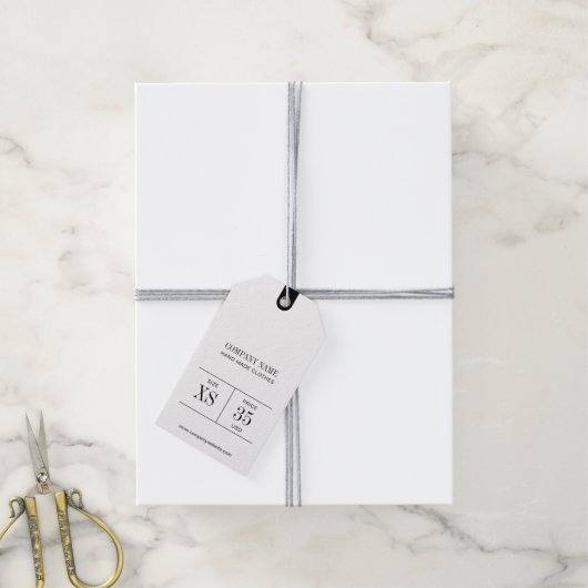 Étiquette de prix de vêtement avec code QR minimal (Avec de la ficelle)