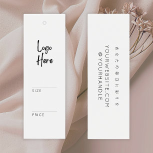 Étiquette de prix de vêtement de logo blanc minima