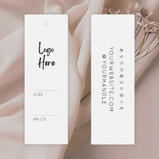 Étiquette de prix de vêtement de logo blanc minima