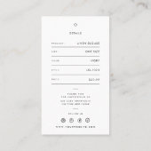 Étiquette de prix de vêtement minimal éditable (Dos)