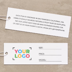 Étiquette de prix de vêtements à logo simple pour