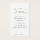Étiquette de prix de vêtements avec instructions d (Dos)