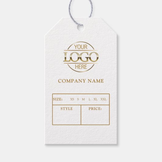 Étiquette de prix de vêtements avec logo d'entrepr (Devant)