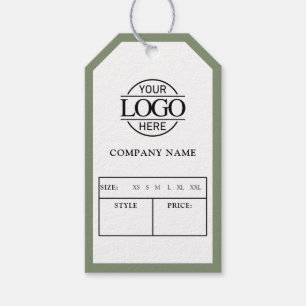 Étiquette de prix de vêtements avec logo d'entrepr