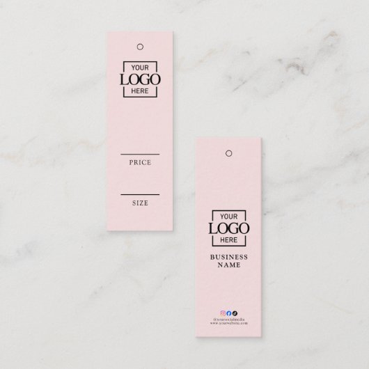 Étiquette de prix de vêtements de logo d'entrepris (Devant / Derrière)